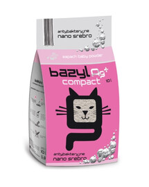 BAZYL Ag+ Compact Baby Powder 10 L bentonitové stelivo s nano stříbrem s vůní dětského pudru pro kočky