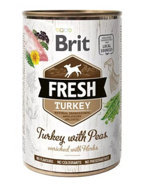 BRIT FRESH turkey & peas 400g krůta s hráškem pro psy