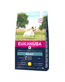 EUKANUBA Adult Small Breeds Chicken bohatá na čerstvé kuřecí 3 kg
