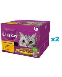 WHISKAS Adult Drůbeží hostina v omáčce 48x85 g kousky s kuřecím masem, kachnou, drůbeží a krůtím masem pro dospělé kočky