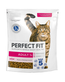 PERFECT FIT (Adult 1+) 750g Bogaty w łososia - sucha karma dla kota