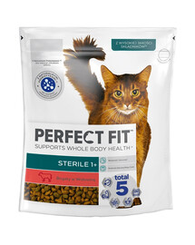 PERFECT FIT (Sterile 1+) 750g Bohaté na hovězí maso - suché krmivo pro sterilizované kočky