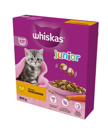 WHISKAS Junior 800 g kompletní suché krmivo pro koťata s lahodným kuřecím masem