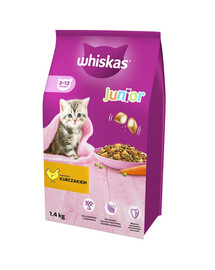 WHISKAS Junior 1,4 kg suché kompletní krmivo pro koťata s lahodným kuřecím masem