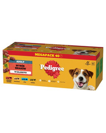 PEDIGREE Adult Výběr příchutí v želé 40x100g s hovězím masem, kuřecím masem, rybami, drůbeží