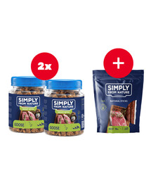 SIMPLY FROM NATURE Smart Bites tréninkové pamlsky pro psy s husou 2 x 130 g + pamlsek ZDARMA