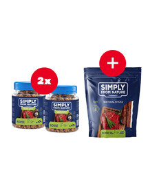 SIMPLY FROM NATURE Smart Bites Tréninkové pamlsky z koňského masa 2 x 130 g + pamlsek ZDARMA