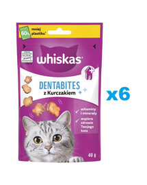 WHISKAS Dentabites 6x40 g zubní pamlsek pro dospělé kočky