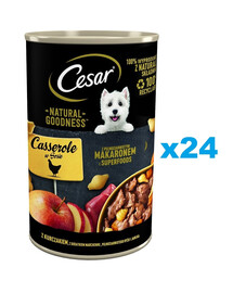 CESAR konzerva 24x400 g mokré krmivo pro psy s kuřecím masem, mrkví, celozrnnými těstovinami a jablkem v omáčce