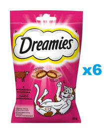 DREAMIES 6x60 g kočičí pamlsek s lahodným hovězím masem