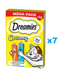 DREAMIES Smetanový MEGA PACK doplňkové krmivo s kuřecím masem a lososem 84x10 g