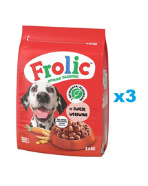 FROLIC Naturally Irresistible 3x2,6 kg polovlhké krmivo pro psy s čerstvým hovězím masem