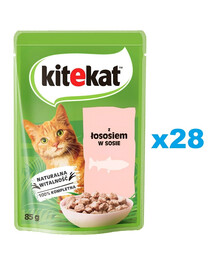 KITEKAT Losos v omáčce 28x85 g pro dospělé kočky