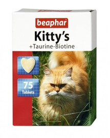 BEAPHAR Kitty`S taurine-biotine 75 ks Doplňkové krmivo pro dospělé kočky
