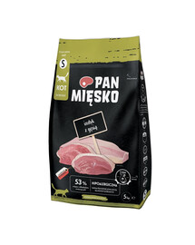 PAN MIĘSKO Krůtí a husí krmivo pro kočky, křupky S 5 kg