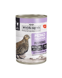 WIEJSKA ZAGRODA Křepelčí monoproteinová konzerva pro kočky 400 g