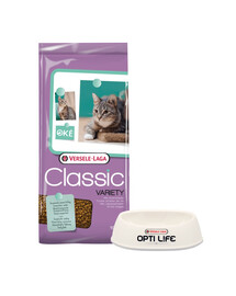 VERSELE-LAGA Krmivo pro kočky Classic cat variety 10 kg + plastová miska pro kočky ZDARMA