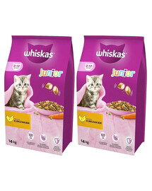 WHISKAS Junior s kuřecím 2x 14kg