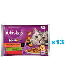 WHISKAS Adult 52x85g kapsičky krmivo pro kočky Country Flavours Collection v omáčce s jehněčím, kuřecím masem a mrkví, hovězím a drůbežím masem