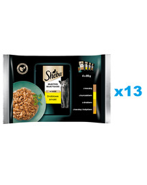 SHEBA Selection Select Slices Drůbeží Smaki kapsičky 52x85 g kompletní krmivo pro dospělé kočky v omáčce, kousky s kachnou, kuřecím masem, drůbeží, kachnou a krůtou