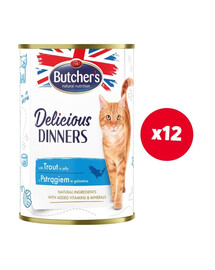 BUTCHER'S Delicious Dinners kousky pstruha v želé  12x400g