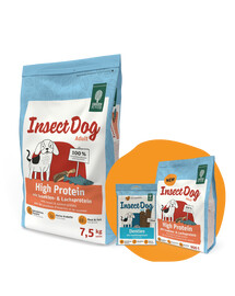 GREEN PETFOOD InsectDog High Protein 7,5kg + 900g & Denties ZDARMA