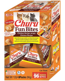 INABA Cat Fun Bites Chicken 8x12g wrapy s kuřecím masem pro kočky