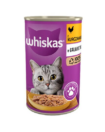 WHISKAS Can Jelly Chicken 400g - krmivo pro dospělé kočky v želé