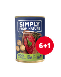 SIMPLY FROM NATURE konzerva pro psy Koňské maso s bramborem 6 x 400 g + 1 ZDARMA