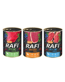 DOLINA NOTECI RAFI Mix příchutí (zvěřina, jehněčí, kachna) 36x400g