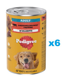 PEDIGREE konzerva ADULT s hovězím masem v želé 6x 1200 g