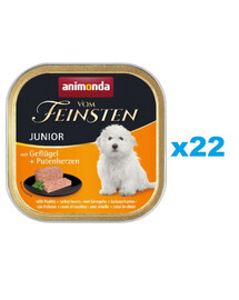 ANIMONDA Vom Feinsten Junior Kuře & krůtí srdce 22x150g