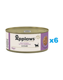 APPLAWS Cat Adult Makrely a sardinky ve vývaru 6x156 g