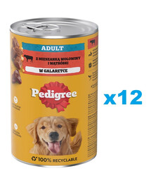 PEDIGREE Adult konzerva 12x1200g kompletní mokré krmivo pro dospělé psy s hovězím masem v želé