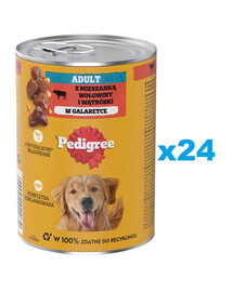 PEDIGREE Adult konzerva 24x400 g kompletní mokré krmivo pro dospělé psy s hovězím masem v želé