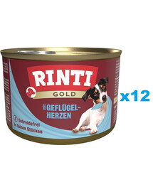 RINTI Gold Drůbeží srdíčka Mini Drůbeží srdíčka pro psy malých plemen 12x185 g