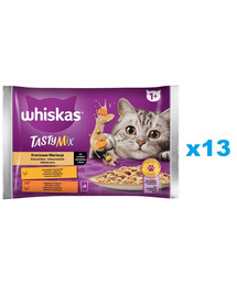 WHISKAS Adult sáček 52 × 85 g Creamy Variations mokré krmivo pro dospělé kočky v omáčce s: kuřecím masem a zeleninou, jehněčím masem a krůtím masem