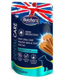 BUTCHER'S Dental Care for Medium Dogs 180g dentastické pamlsky pro psy středních plemen