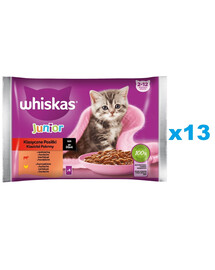 WHISKAS Junior sáček 52 × 85 g Klasické pokrmy mokré krmivo pro koťata v omáčce s hovězím a kuřecím masem