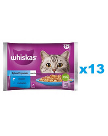 WHISKAS Adult 52x85g kapsičky Rybí pochoutka - krmivo pro dospělé kočky v želé s: lososem, tuňákem