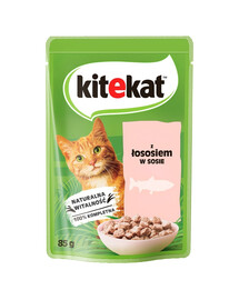 KITEKAT Losos v omáčce 85 g pro dospělé kočky