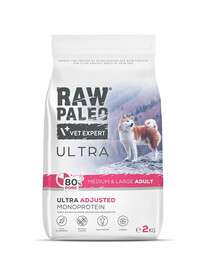 RAW PALEO Ultra Pork Medium&Large Adult 2 kg pro dospělé psy středních a velkých plemen s vepřovým masem