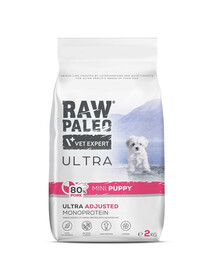 RAW PALEO Ultra Pork Mini Puppy 2 kg pro štěňata malých plemen vepřové maso