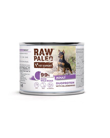 RAW PALEO Kachna Kanec 200g konzerva pro dospělé psy s kachním a kančím masem