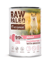 RAW PALEO Pork Lamb Adult 400g vlhké krmivo pro psy s vepřovým a jehněčím masem