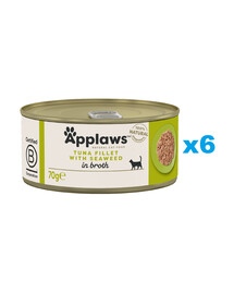 APPLAWS Cat Adult Tuňák s řasami ve vývaru 6x70 g