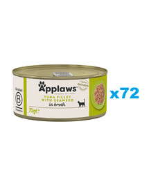 APPLAWS Cat Adult Tuňák s řasami ve vývaru 72x70 g