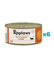 APPLAWS Cat Adult Kuřecí prsa a dýně ve vývaru 6x156 g