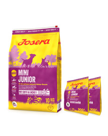 JOSERA Mini Junior 10kg pro štěňata malých plemen + 2x 900g GRATIS