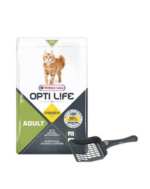 VERSELE-LAGA Opti Life Cat Adult Chicken 2,5 kg pro dospělé kočky + lopatka na stelivo ZDARMA
